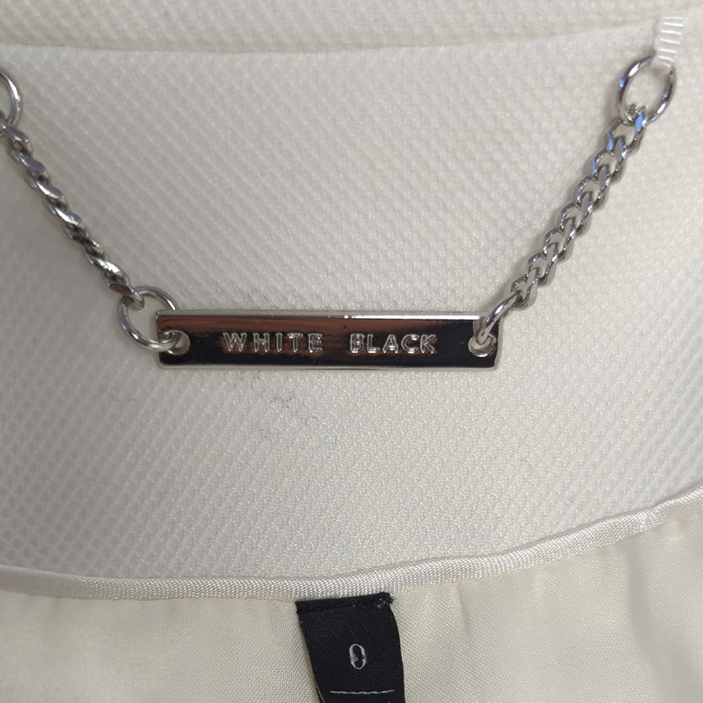 01563 WHBM One Button Blazer White size 0 preppy Business casual classic office - Picture 7 of 9